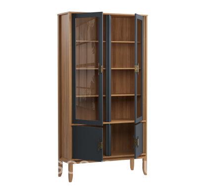 Шкаф Бридж широкий с 2 стеклянными дверями и 2 глухими дверями